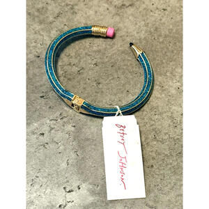 NWT Betsey Johnson Teal Glitter Pencil Bangle Bracelet Gift Whimsical Unique